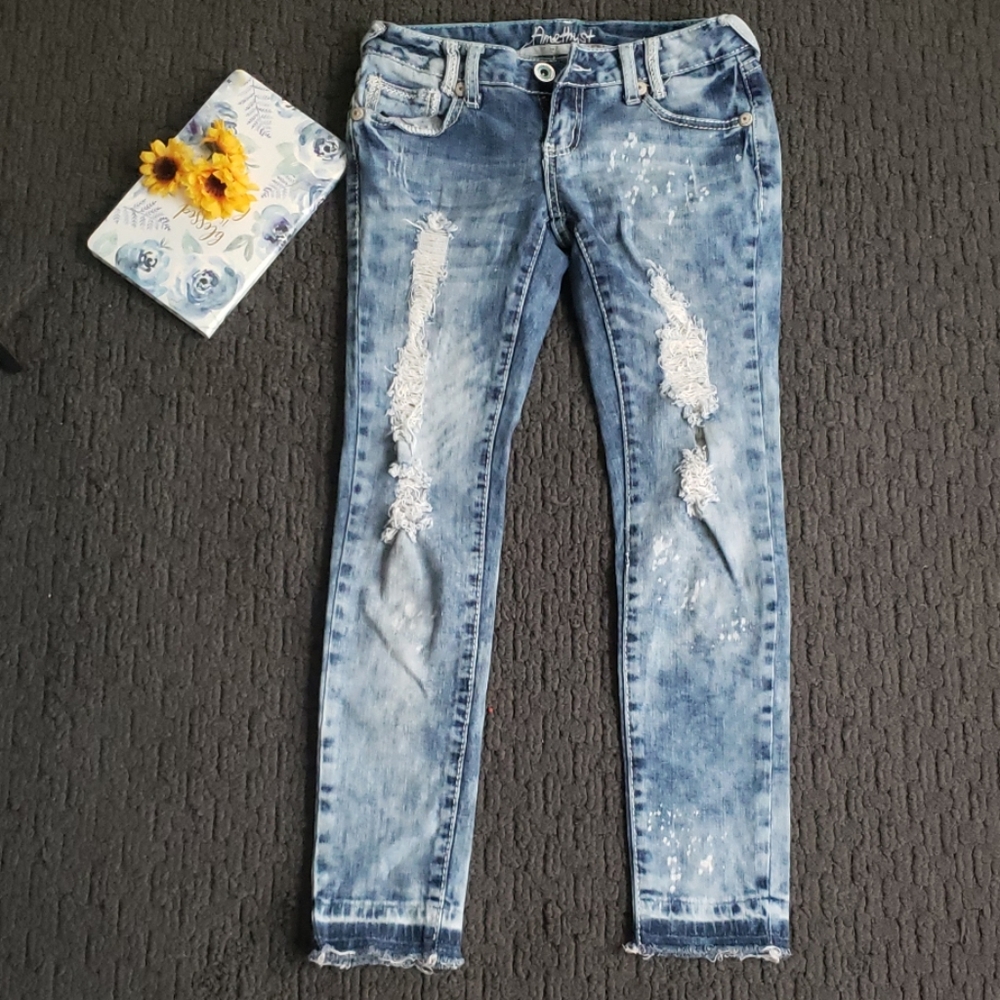 ❌️SOLD❌️: Ripped Mixed Wash Jeans